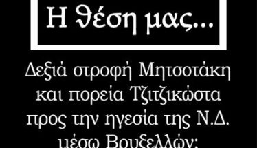 Δεξιά στροφή Μητσοτάκη και πορεία Τζιτζικώστα προς την ηγεσία της Ν.Δ. μέσω Βρυξελλών;