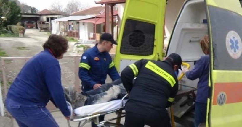 Τρίκαλα Ημαθίας: Διασώθηκε 50χρονος που λιποθύμησε στη στέγη του σπιτιού του