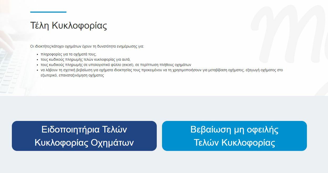 ΤΕΛΗ ΚΥΚΛΟΦΟΡΙΑΣ 2023